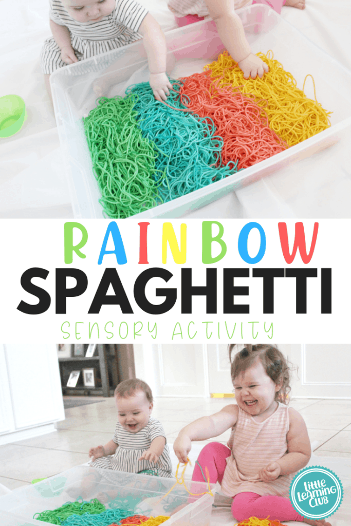 how to color spaghetti for sensory play