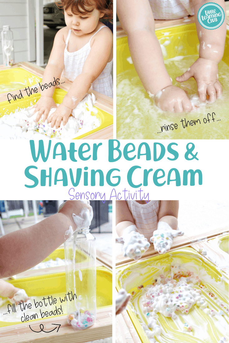 Water Bead and Shaving Cream Sensory Activity - Little Learning Club