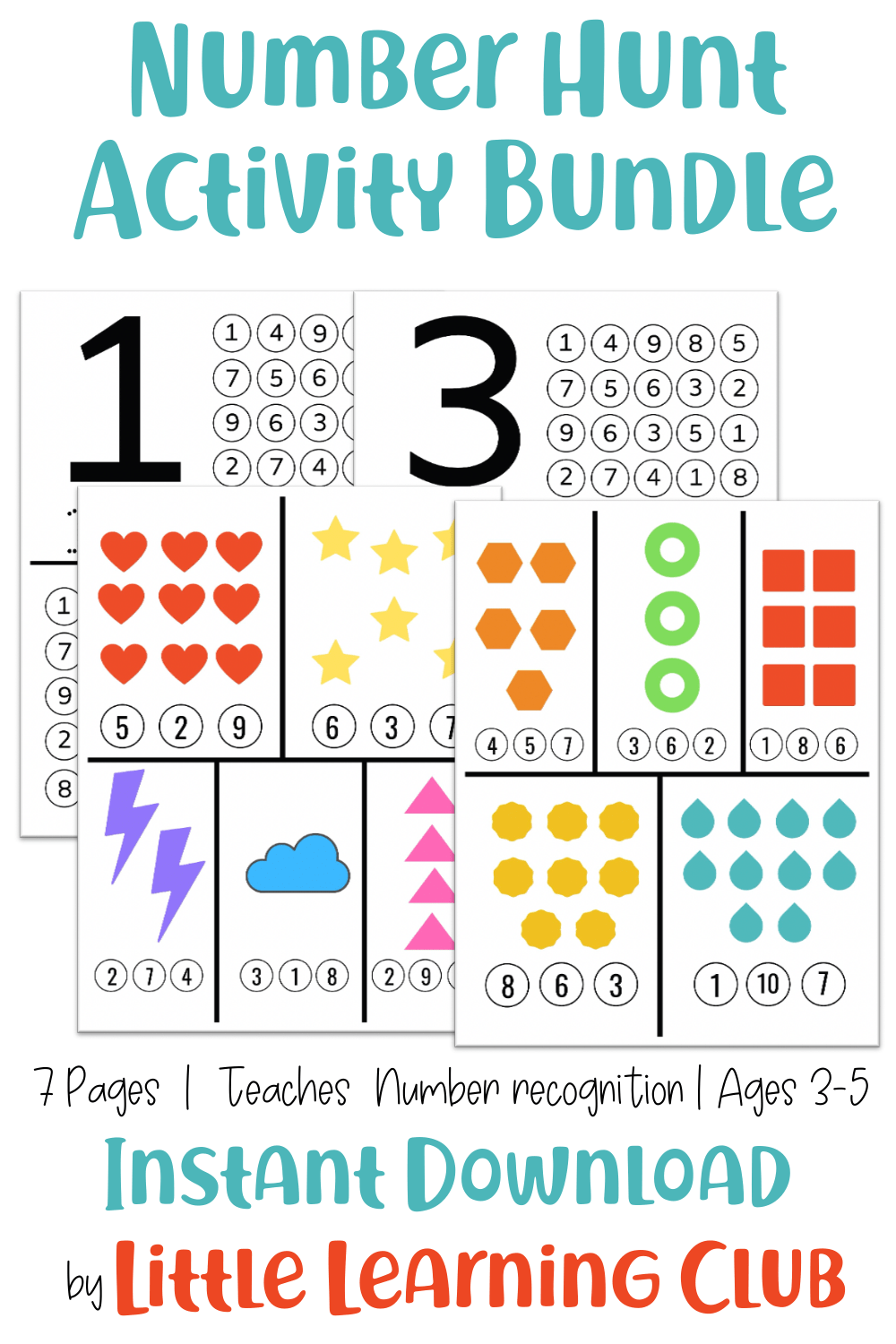 Number Hunt Number Recognition Activity For Toddlers Little Learning Club