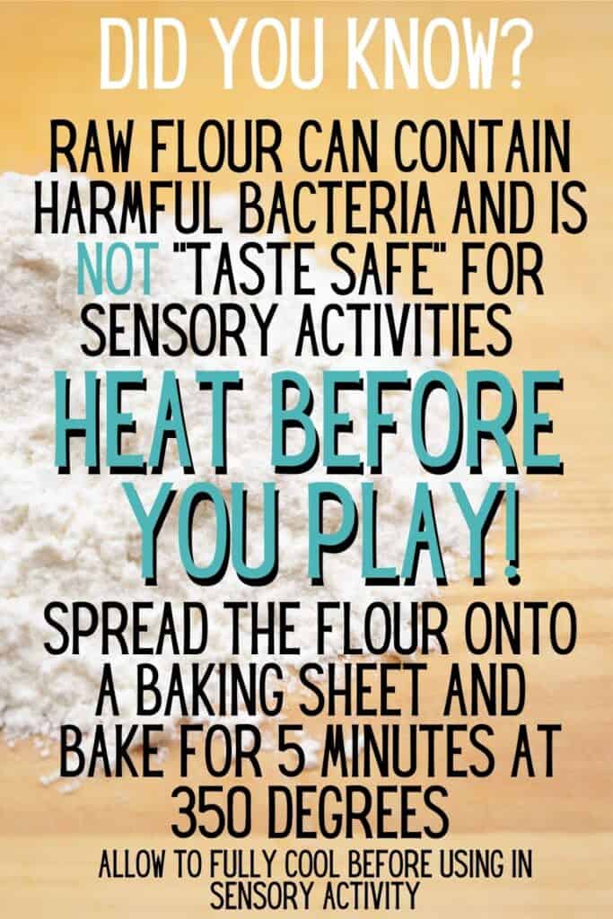 how to make flour taste safe for sensory play