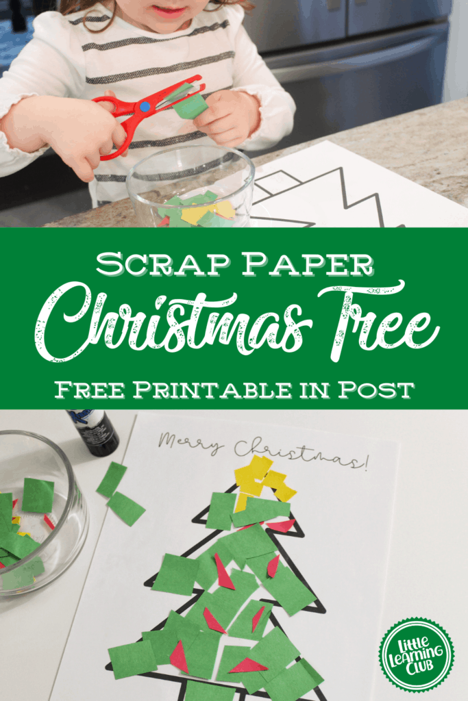 Scrap paper christmas tree- free printable included