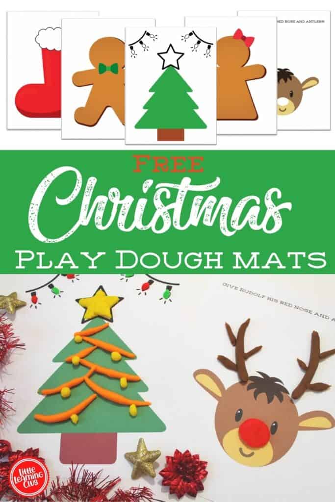Free 5-Page set of Christmas Play Dough mats! Free download! Great holiday activity for preschool and toddlers