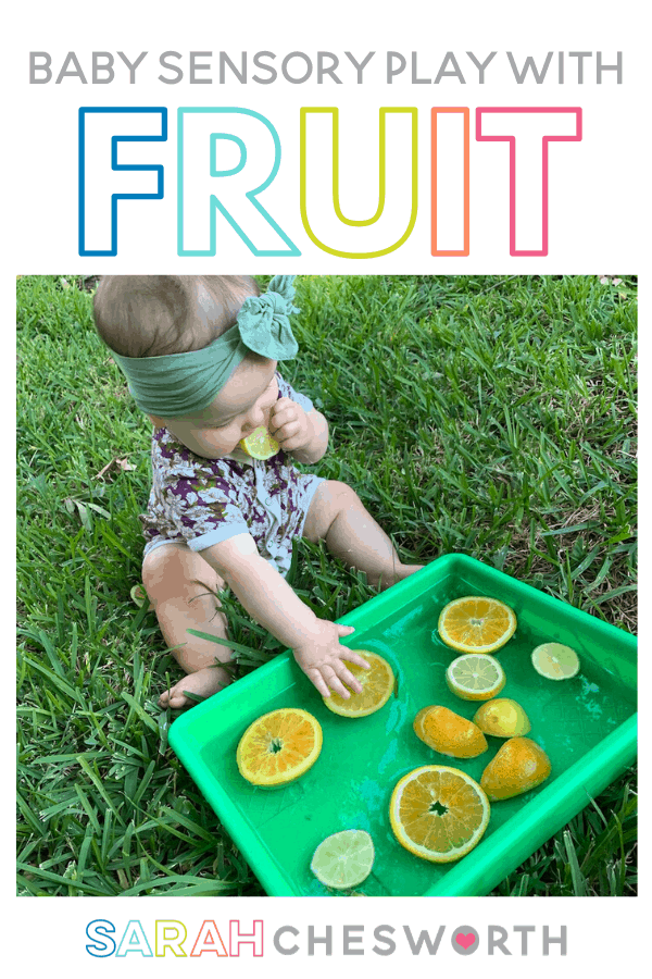 sensory play with fruit 