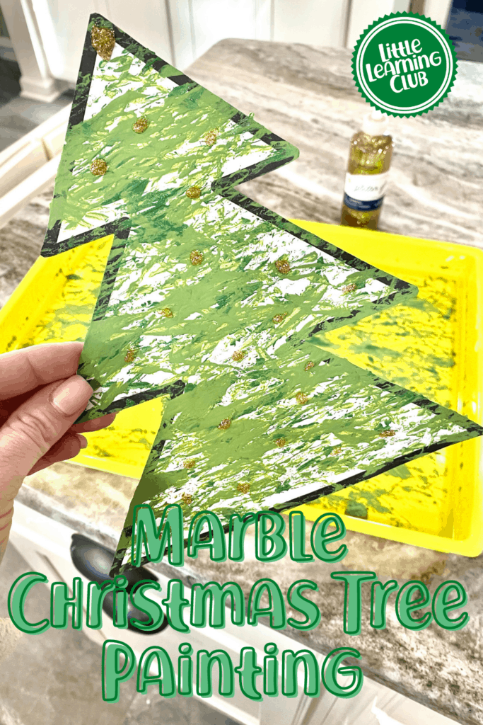 Christmas Tree Marble Painting- Free Printable