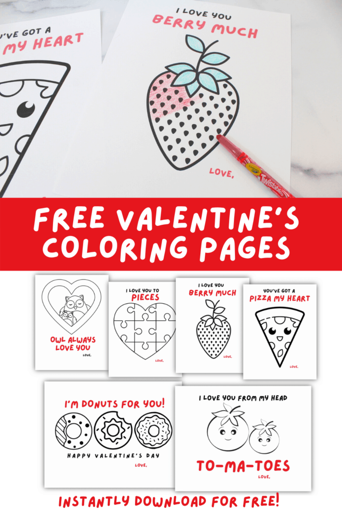 Valentine’s Day Coloring Pages- FREE Printable!