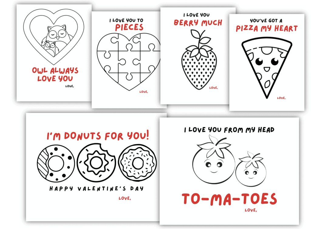 I Love You To Pieces Valentines Printable Little Learning Club