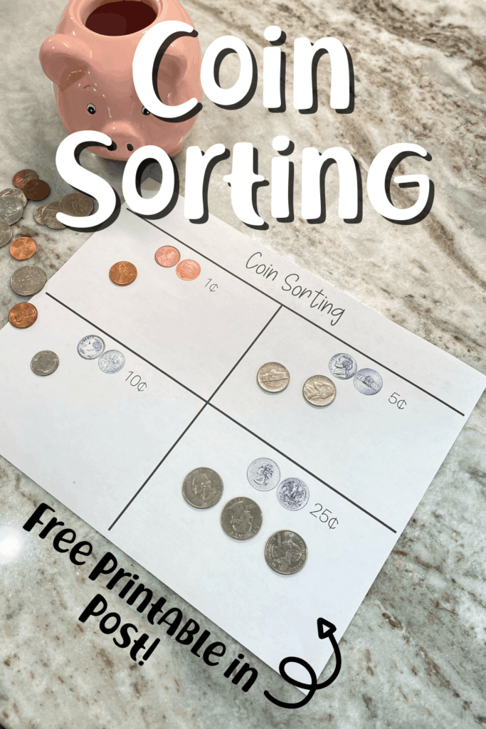 coin sorting printable for preschoolers