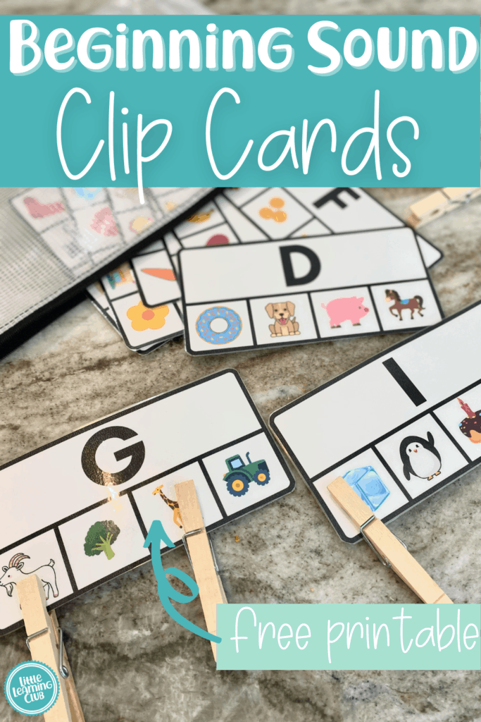 Beginning Sounds Clip cards- free printable 