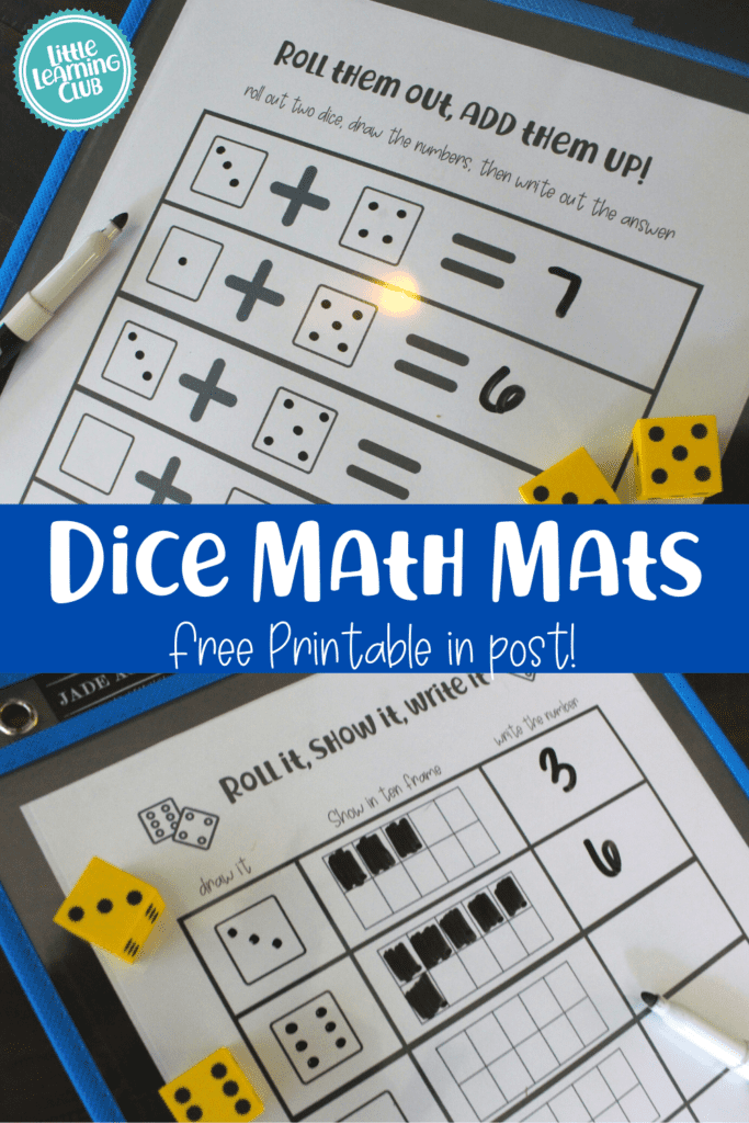 Dice Math Mats- Free Printable!