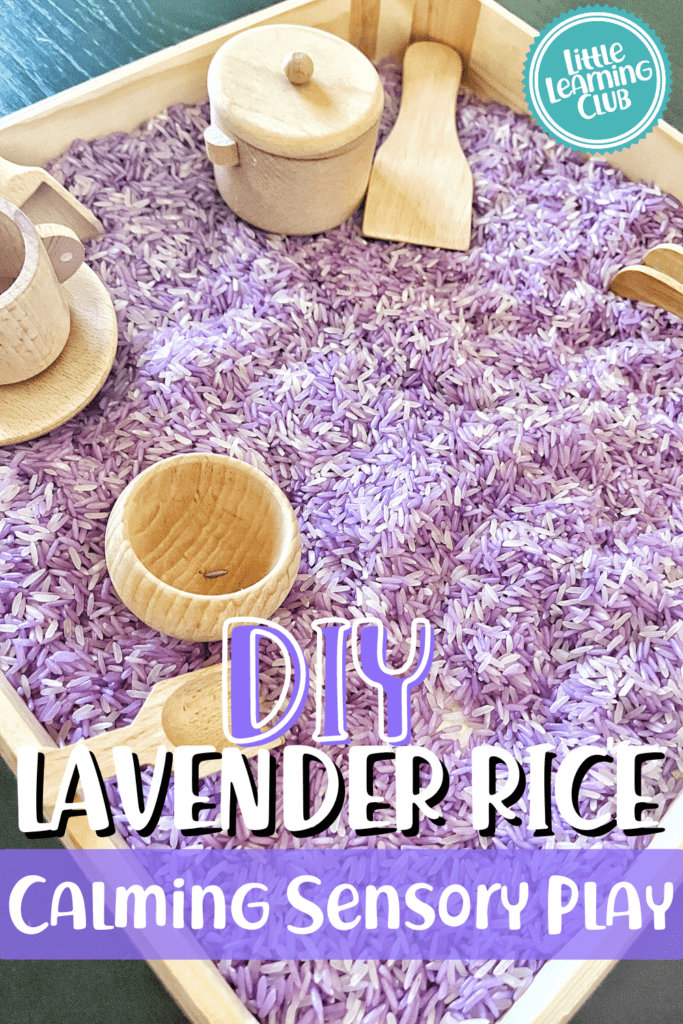 DIY lavender rice for calming sensory play