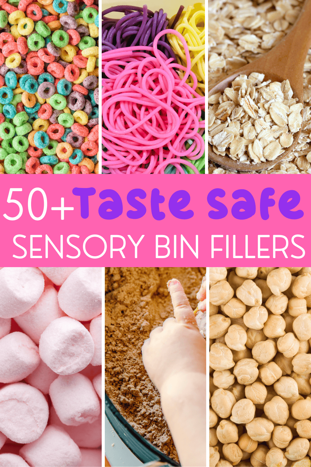 50+ taste safe sensory bin fillers